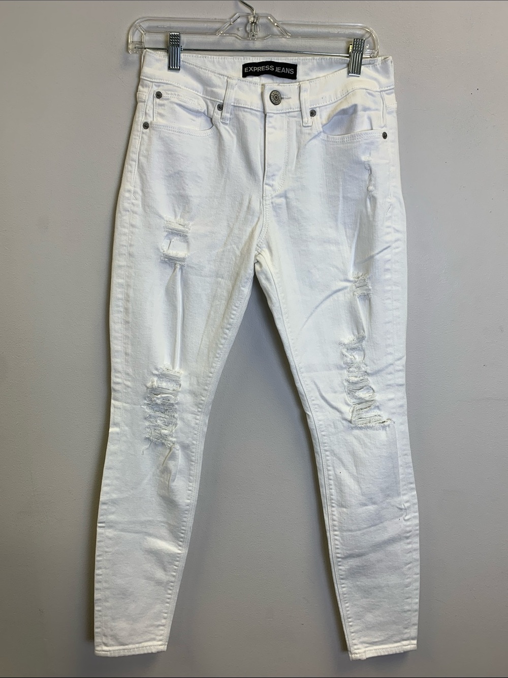 Express White Distressed Women’s Skinny Jeans